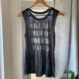 Universal Studios Monsters Women's Gray Heathered Burnout Sleeveless Halloween